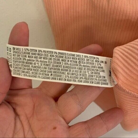 Forever 21 Basic Ruffled Cami Tank Top Peach Orange Ribbed - Picture 7 of 8